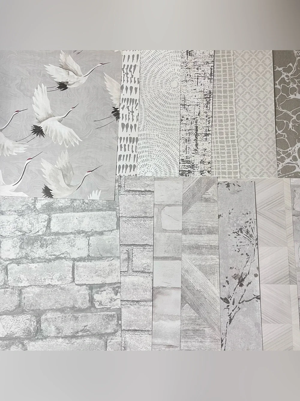 18 Assorted Designer White/Grey Sheets Bundle Neutral Gray Scrapbooking Crafts